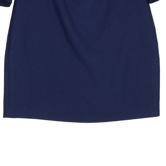 Trina Turk Mini Dress Dark Blue Small Cold Shoulders Long Sleeves Shift Evening - Picture 5 of 8